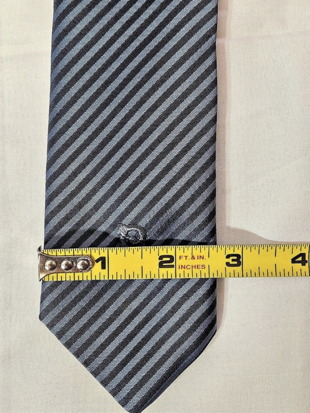 Vintage Pierre Cardin Moss Brothers Blue Striped Tie - Picture 5 of 6